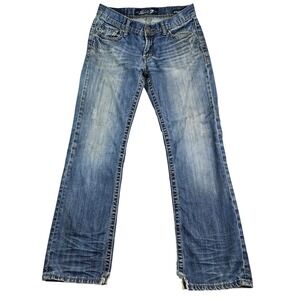 Seven7 Straight Leg Jeans Men 30x32 (30x31 actual) Blue Distressed Skater Grunge